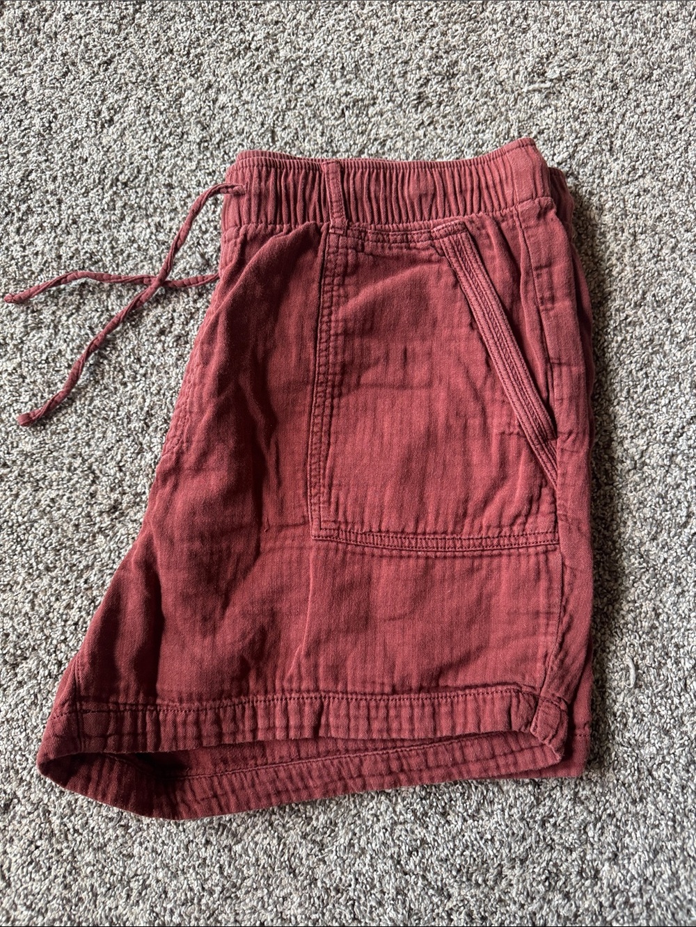 Old Navy Women's High-Waist Drawstring Shorts - Rust Red